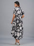 Amchoor Black Botanical Print Kurti Dress