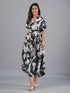 Amchoor Black Botanical Print Kurti Dress