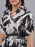 Amchoor Black Botanical Print Kurti Dress