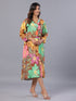 Amchoor Brown Floral Print K-Dress