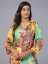 Amchoor Brown Floral Print K-Dress