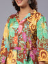 Amchoor Brown Floral Print K-Dress