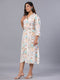 Amchoor White Floral Print K-Dress