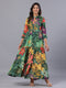 Amchoor Green Floral Print K-Dress