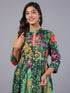 Amchoor Green Floral Print K-Dress