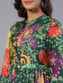 Amchoor Green Floral Print K-Dress