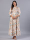 Amchoor Cream Floral Print K-Dress