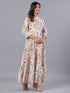 Amchoor Cream Floral Print K-Dress