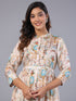 Amchoor Cream Floral Print K-Dress