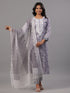 Grey Floral Printed Kurti Set