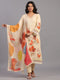 Cream Floral Print Kurti Set