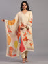 Cream Floral Print Kurti Set