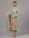 Green Floral Print Kurti Set