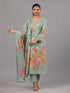 Green Floral Print Kurti Set