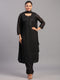 Black Goergette Embroidered Kurti Set