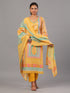 Mustard Bandhani Print Kurta Set