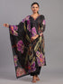 Black Cotton Abstract Print Kurti Set