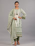 Green Cotton Printed Kurti Set