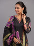 Black Cotton Abstract Print Kurti Set
