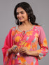 Pink Block Print Kurti Set