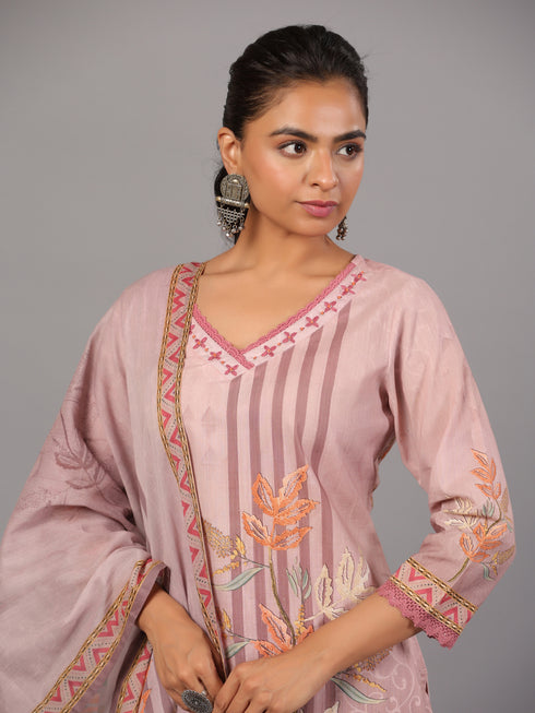 Mauve Digital Print Kurti Set