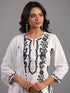 White Embroidered Kurti Set