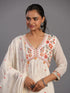 Cream Cotton Overall Embroidered Sequins Kurti Set
