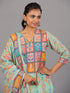Green Goemetric Print Kurti Set