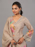 Grey Botanical Print Kurti Set