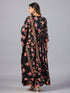 Amchoor Black Floral Printed Long Kurti Set