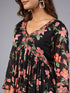 Amchoor Black Floral Printed Long Kurti Set