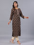 Amchoor Brown Paisley Print Kurti