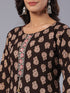 Amchoor Brown Paisley Print Kurti