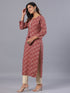 Amchoor Maroon Batik Print Kurti