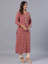 Amchoor Maroon Batik Print Kurti