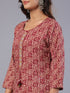 Amchoor Maroon Batik Print Kurti