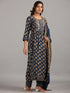 Amchoor Blue Embroidered Printed Kurti Sets