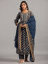 Amchoor Blue Embroidered Printed Kurti Sets