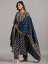 Amchoor Blue Embroidered Printed Kurti Sets