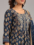 Amchoor Blue Embroidered Printed Kurti Sets