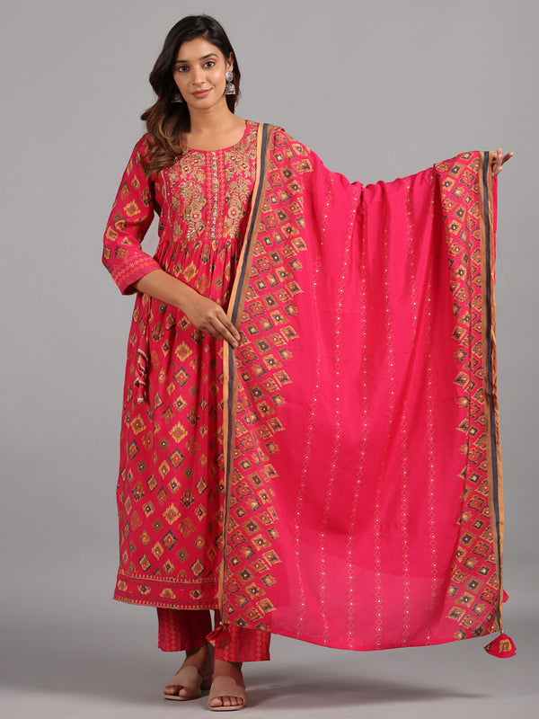 Amchoor-Pink-Embroidered-Printed-Kurti-Sets