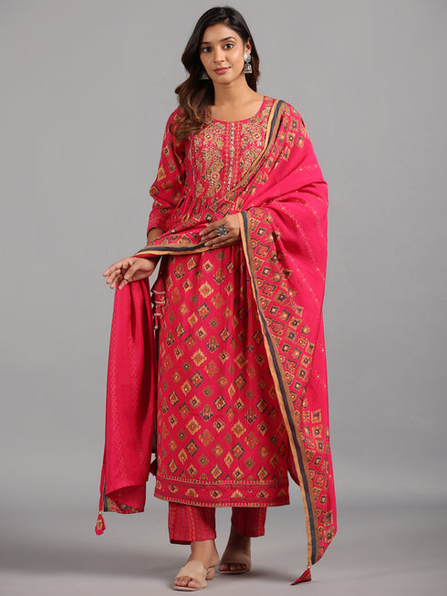 Amchoor-Pink-Embroidered-Printed-Kurti-Sets