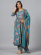 Amchoor T-Blue Floral Print kurti-set