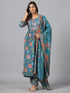 Amchoor T-Blue Floral Print kurti-set
