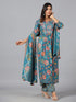 Amchoor T-Blue Floral Print kurti-set