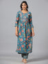Amchoor T-Blue Floral Print kurti-set