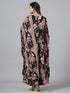 Amchoor Black Floral Print Kurti Sets