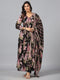 Amchoor Black Floral Print Kurti Sets