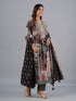 Amchoor Black Abstract Printed Kurti Set with Dupatta
