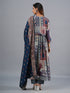 Amchoor Blue Traditional Printed Kurti Set with Dupatta